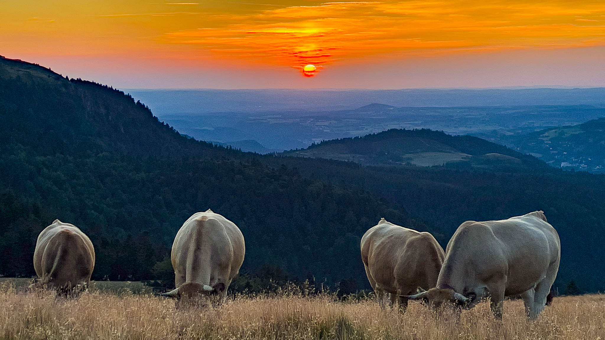 Puy du Capucin, coucher de soleil