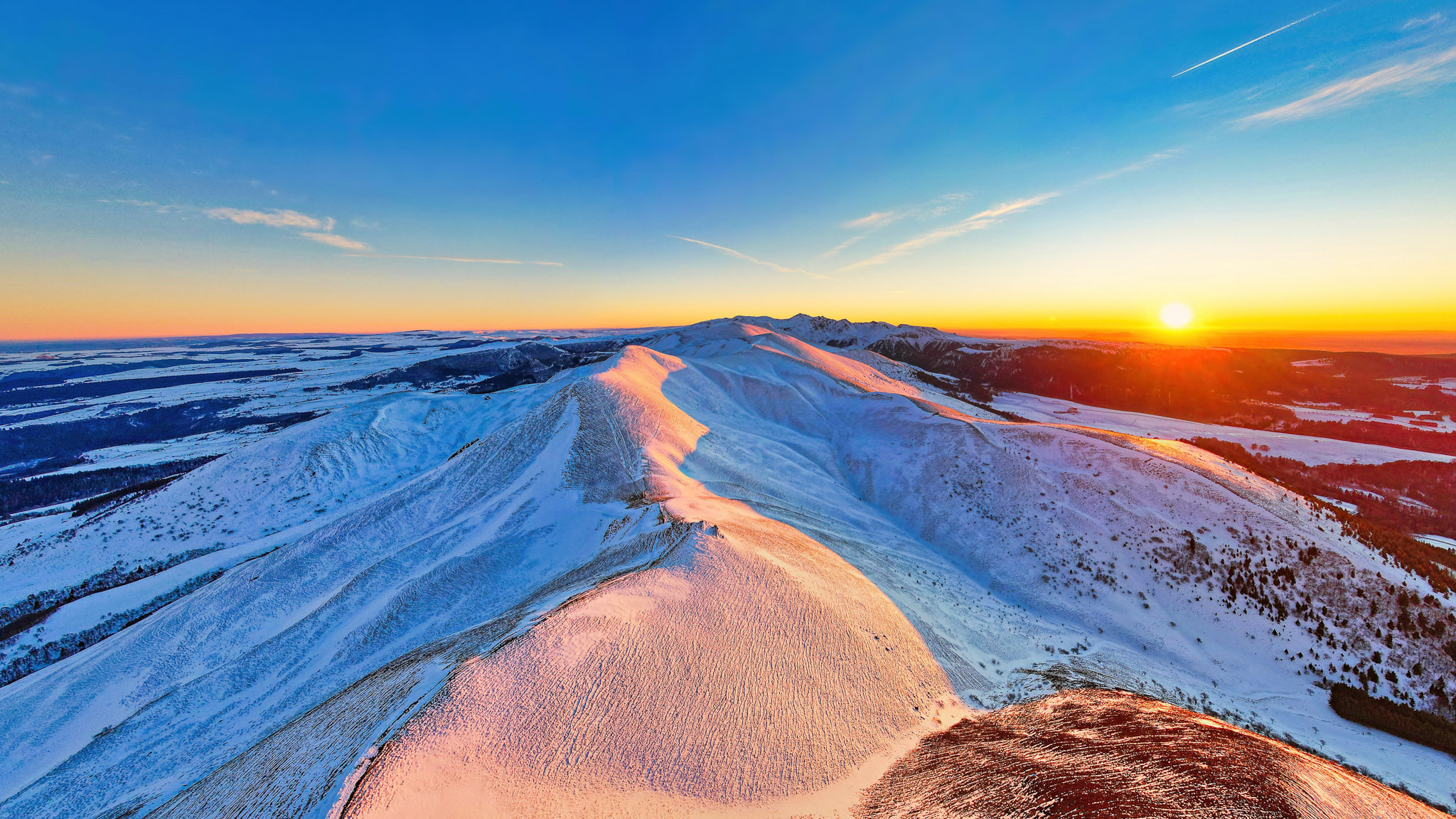 les Monts Dore, le Massif Adventif, Puy de la Tâche Coucher de Soleil