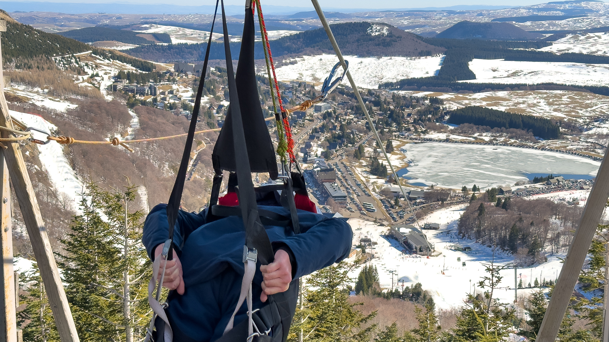 Tyrolienne Super Besse : En position de départ !